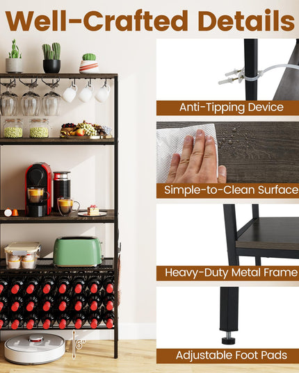 Giantex Wine Rack Freestanding Floor Wine Bar Cabinet