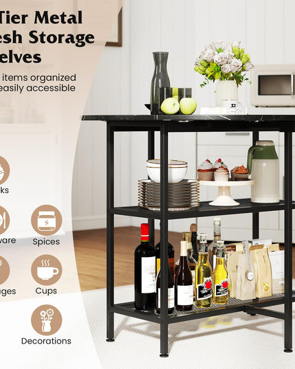 Giantex Folding Dining Table with Lockable Wheels