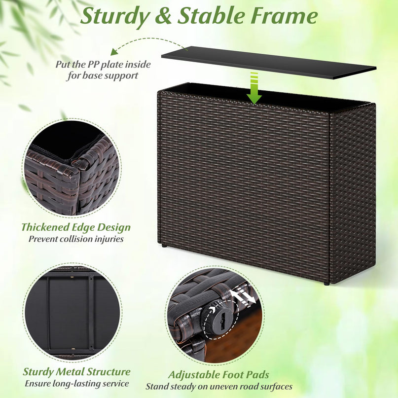 Giantex Wicker Raised Garden Bed for Vegetable Flower Herb Porch Balcony