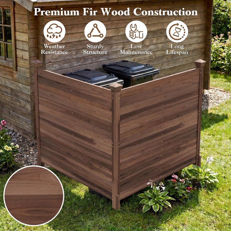 Giantex Wooden Privacy Fence with Stakes (47" W x 45.5" H)