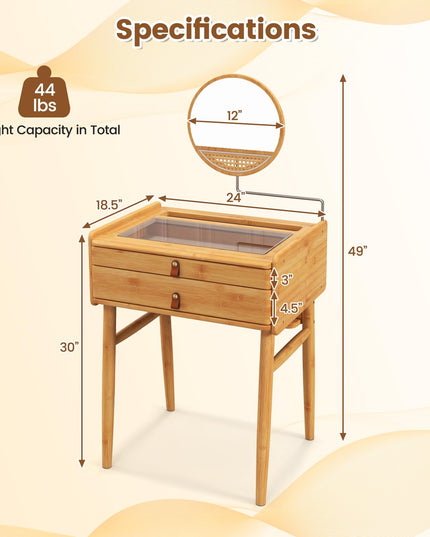 CHARMAID Makeup Vanity Table - Giantex