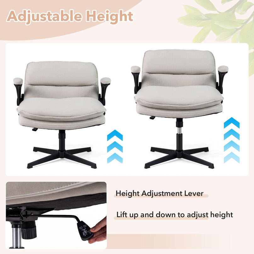Chaise ergonomique Giantex Criss-Cross avec accoudoirs relevables