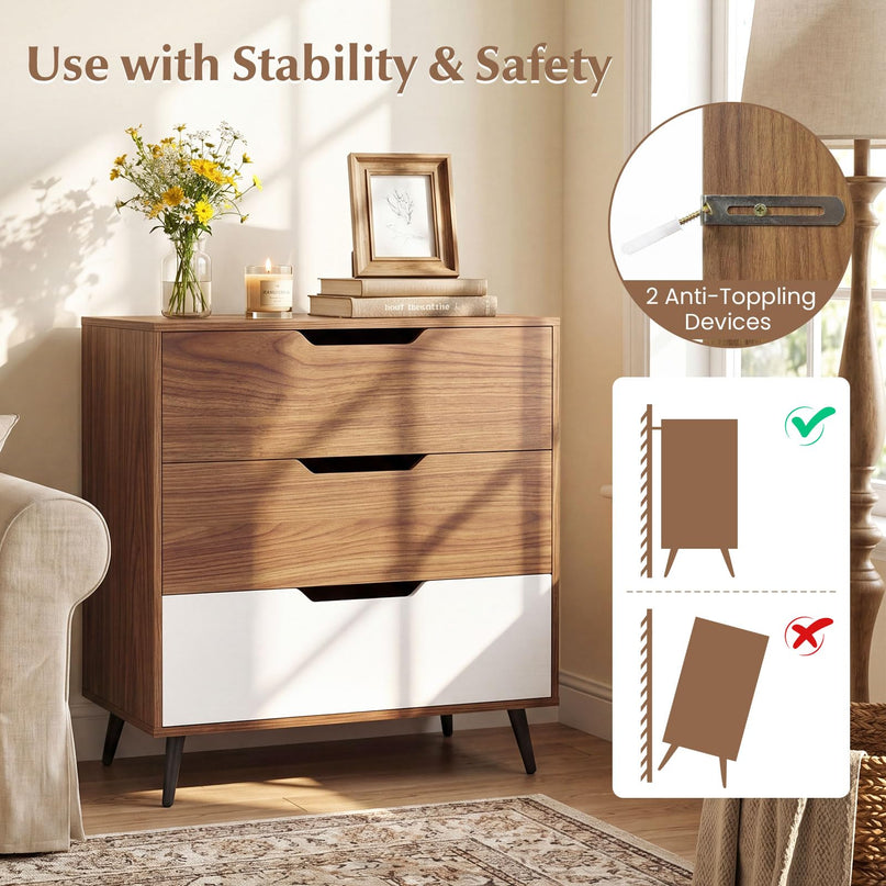 Giantex 3-Drawer Dresser Chest of Drawers