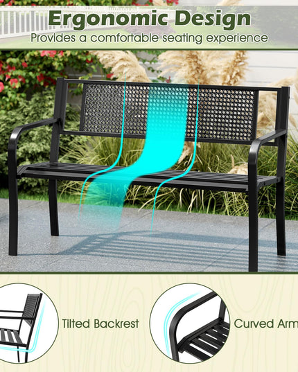Giantex 660lbs Garden Bench with Backrest for Patio