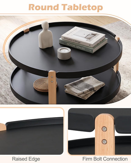 GIANTEX 31" Round Coffee Table with Storage