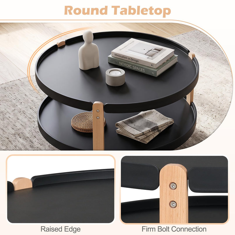 GIANTEX 31" Round Coffee Table with Storage