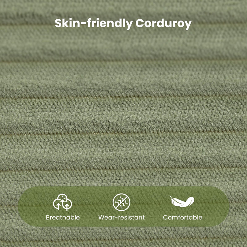 Giantex 110.5" Modular Sectional Sofa | Corduroy Upholstered L-Shaped Sofa Couch with Deep Seats