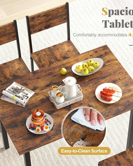 Giantex Dining Table Set for 4, 5-Piece Kitchen Table Set with Dinner Table, Dining Chairs