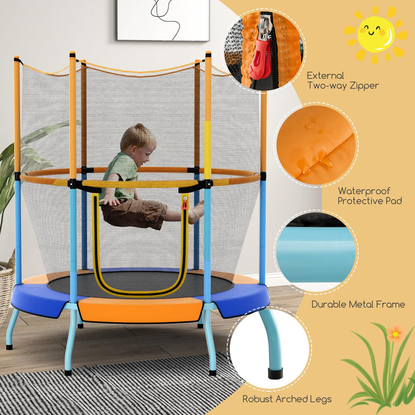 Giantex 48" Trampoline for Kids Toddler Trampoline with Safety Enclosure Net