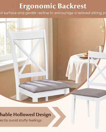 Giantex Rubber Wood Dining Room Chairs with Comfortable Backrest & Padded Seat