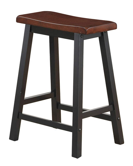 Giantex Set of 2 Saddle Seat Stools, Wood Vintage Counter Height Chairs