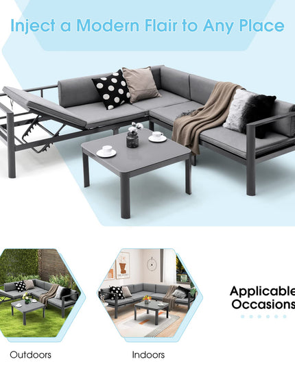 Giantex 3 Pieces Aluminum Patio Furniture Set