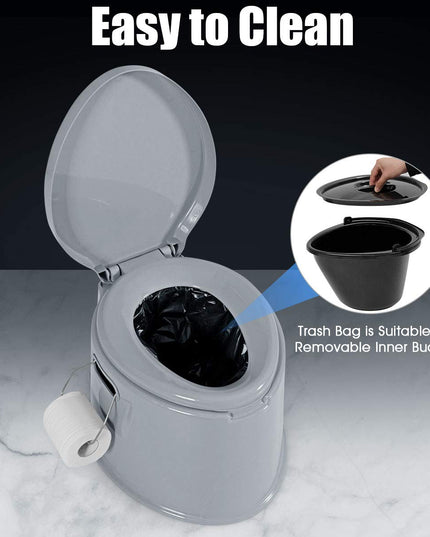 Portable Travel Toilet with Detachable Inner Bucket and Removable Toilet