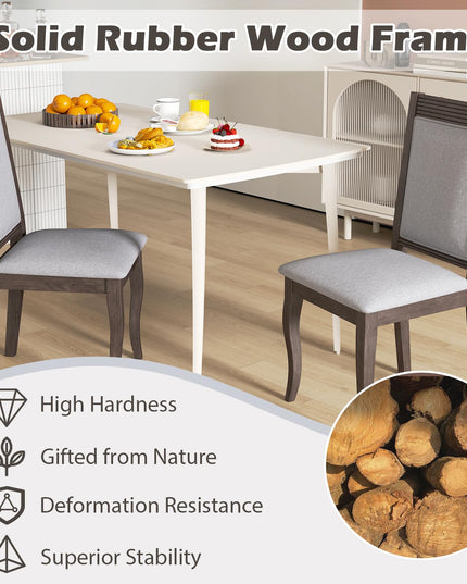 Giantex Wood Dining Chairs Set of 2/4, Farmhouse Upholstered Kitchen Chairs w/Rubber Wood Frame
