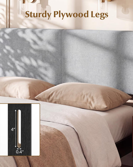 Giantex Linen Upholstered Headboard Queen/Full Size Vertical Quilted Fabric Head Board