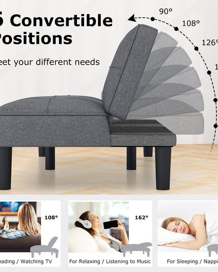 Giantex Convertible Futon Sofa Bed, Upholstered Folding Recliner