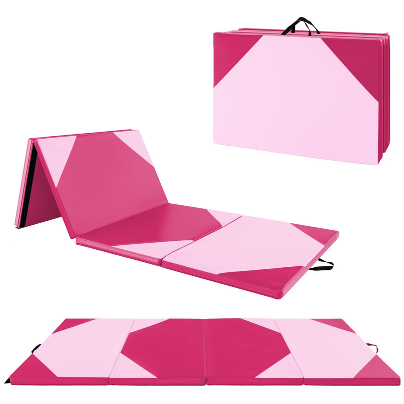 Giantex 4'x10' Gymnastics Mat, 2" Thick Folding Tumbling Mat with Carrying Handles