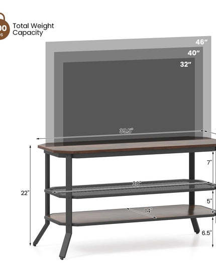 Giantex TV Stand 3 Tier Industrial Entertainment Center