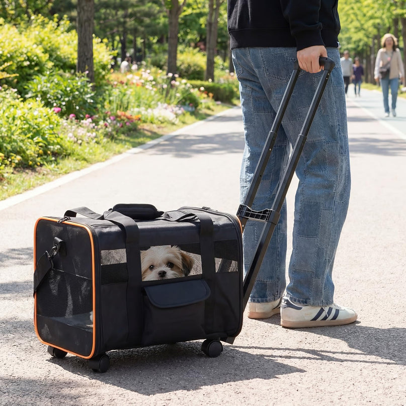 Giantex Rolling Pet Carrier with Wheels