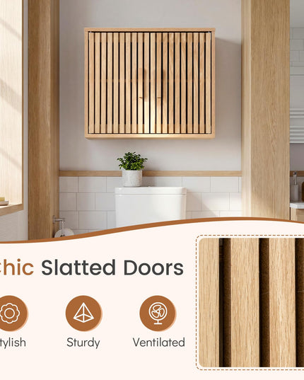 Giantex Bathroom Wall Cabinet Wall Mounted Wooden Medicine Cabinet
