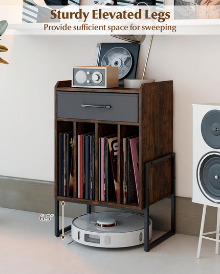 Meuble Tourne-disque Giantex avec tiroir et support de disques vinyles
