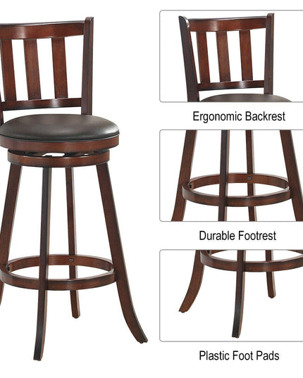 Bar Stools Set of 2 or 4, Counter Height Dining Chair, Fabric Upholstered 360 Degree Swivel