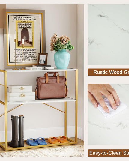 Giantex 36" Console Table with Open Storage Display Shelves and Heavy Duty Metal Frame