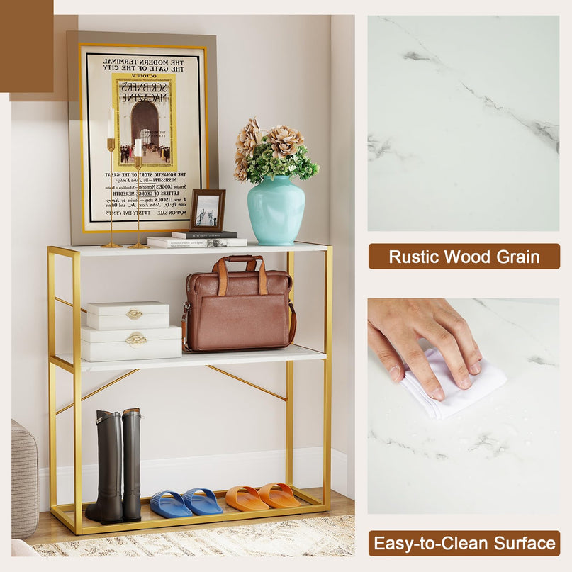 Giantex 36" Console Table with Open Storage Display Shelves and Heavy Duty Metal Frame