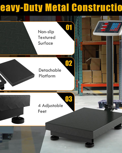 Giantex 660lbs Weight Computing Digital Scale Floor Platform Scale for Weighing Luggage Package Shipping