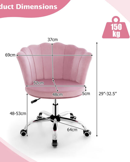 Giantex Velvet Office Desk Chair Pink