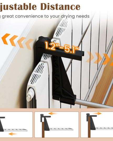 Giantex 37" L Aluminum Hanging Laundry Rack with Adjustable and Foldable Brackets