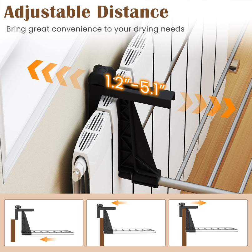 Giantex 37" L Aluminum Hanging Laundry Rack with Adjustable and Foldable Brackets