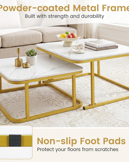 Giantex Nesting Coffee Table Set of 2 for Living Room