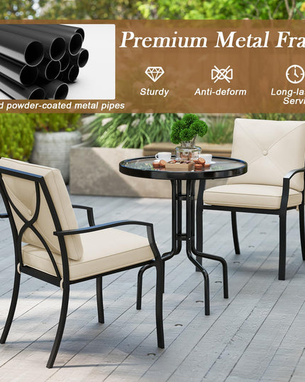 Giantex 2 Pieces Patio Chairs, Outdoor Lawn Chairs with Removable Cushions