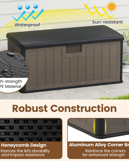 Giantex 100 Gallon Deck Box with Lockable Lid for Patio Furniture Cushions