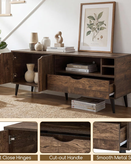 Giantex TV Stand for TVs up to 65 Inches Rustic Entertainment Center