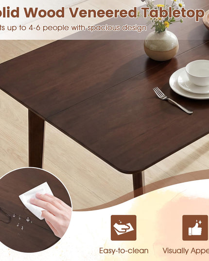 Giantex Dining Table for 4-6 People 47" Rectangular Wooden Kitchen Table