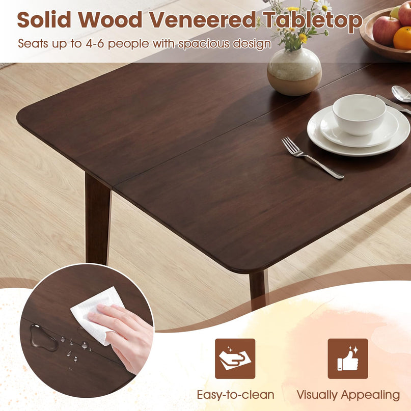 Giantex Table de salle à manger pour 4-6 personnes, table de cuisine rectangulaire en bois de 119 cm