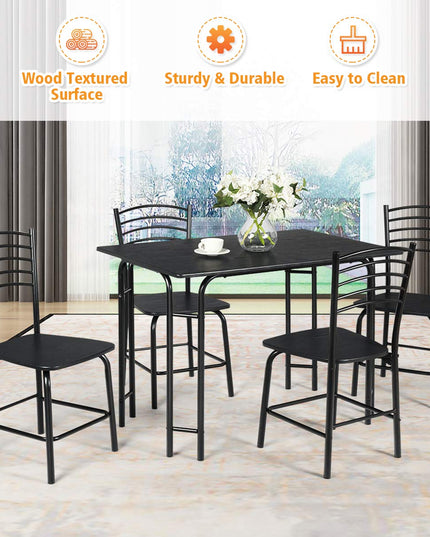 Giantex 5 PCS Dining Table Set 4 Person Modern Kitchen Table and 4 Chairs