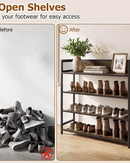 Giantex 4-Tier Shoe Rack Industrial Shoe Storage Organizer