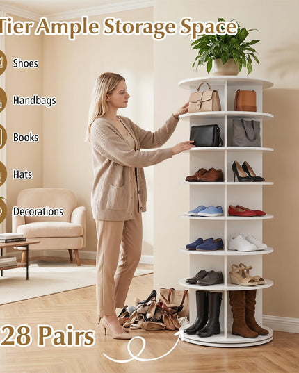 Giantex 7 Tier Rotating Shoe Rack Tower