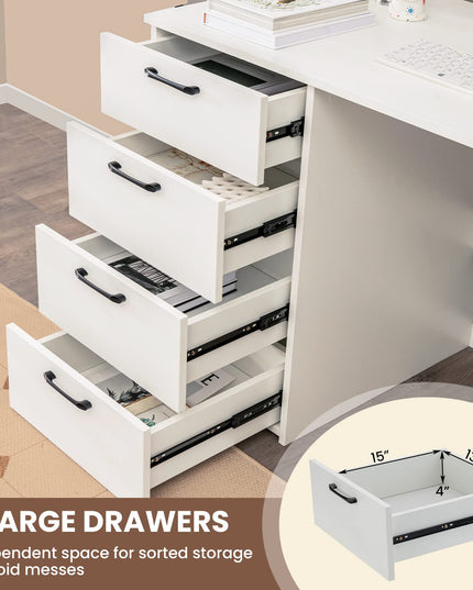 Giantex Computer Desk with 4 Large Drawers
