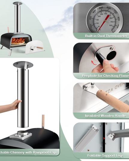Giantex Pizza Oven, Outdoor Wood Fired Pizza Oven