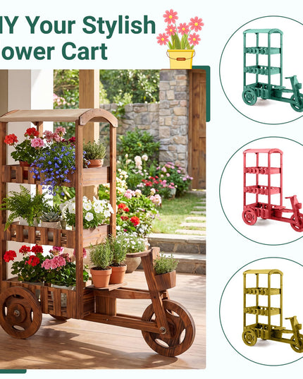 GIANTEX 3-Tier Tricycle Plant Stand with Canopy