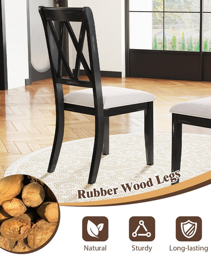 Giantex Wooden Dining Chairs Set of 2/4 for Living Dining Room