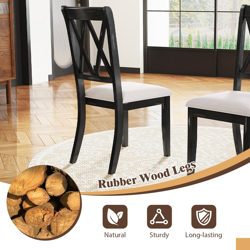 Giantex Wooden Dining Chairs Set of 2/4 for Living Dining Room