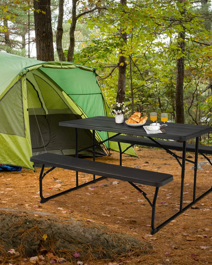 Giantex Folding Outdoor Dining Table Set, Large Camping Table for Patio Deck Lawn