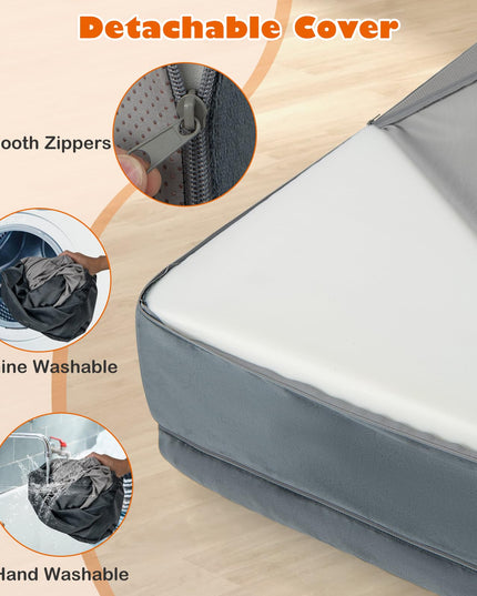 Giantex Cooling Gel Dog Bed for Large Dogs, 40" L Memory Foam Dog Sofa Bed with Washable Cover