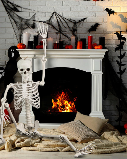Giantex 5.4 FT Halloween Life Size Skeleton with Movable Joints