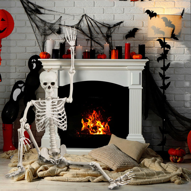 Giantex 5.4 FT Halloween Life Size Skeleton with Movable Joints